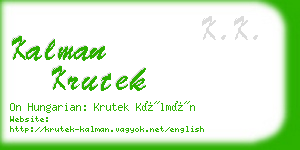 kalman krutek business card